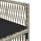 9-tlg. Garten-Essgruppe mit Kissen Hellgrau Poly Rattan