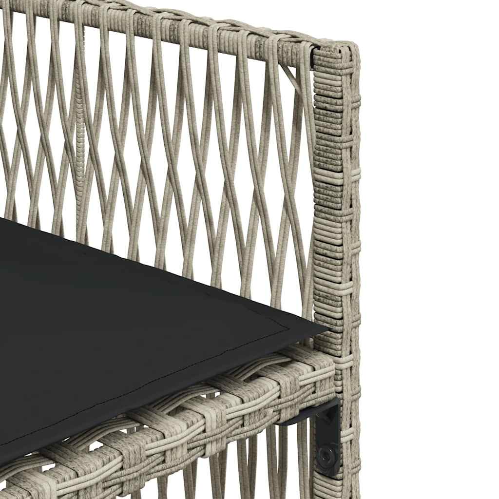 11-tlg. Garten-Essgruppe mit Kissen Hellgrau Poly Rattan