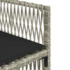 13-tlg. Garten-Essgruppe mit Kissen Hellgrau Poly Rattan