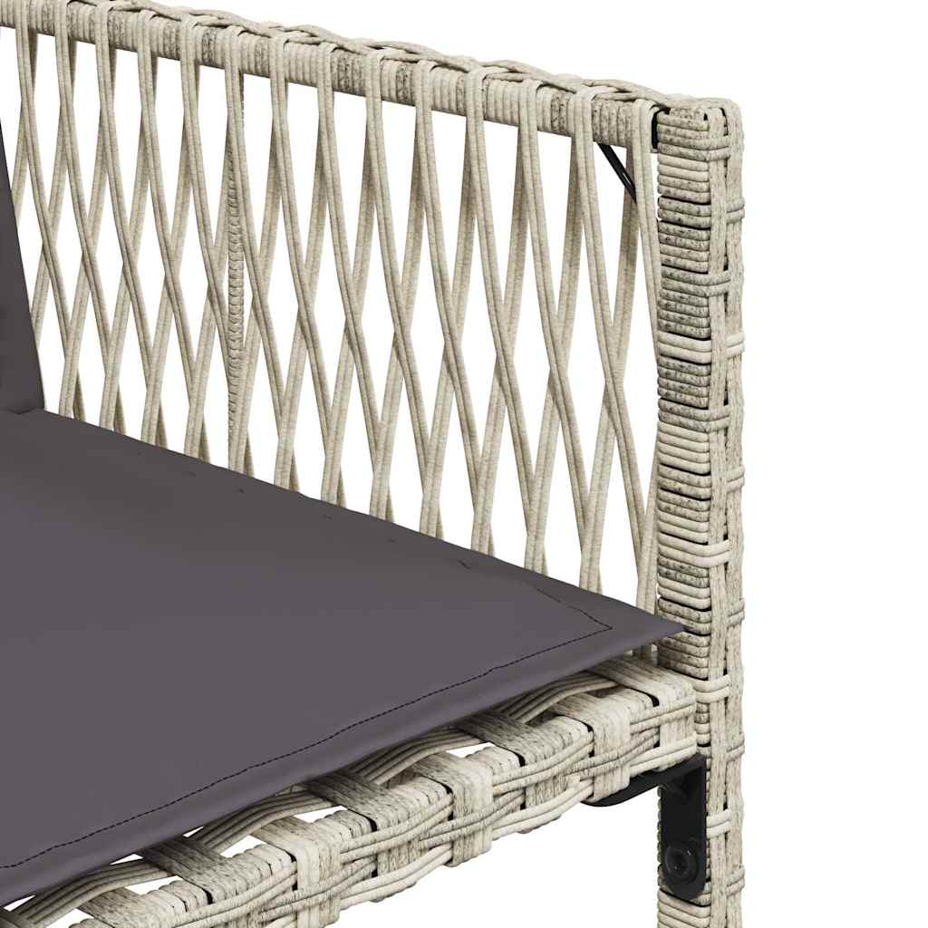 9-tlg. Garten-Essgruppe mit Kissen Hellgrau Poly Rattan