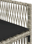 13-tlg. Garten-Essgruppe mit Kissen Hellgrau Poly Rattan