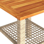 Gartentisch Beige 40x40x42 cm Poly Rattan Akazienholz