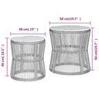 Garten-Beistelltische 2 Stk. mit Holzplatte Schwarz Poly Rattan