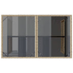 Gartentisch mit Glasplatte Beige 110x68x70 cm Poly Rattan