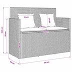 Gartenbank mit Kissen Beige Poly Rattan
