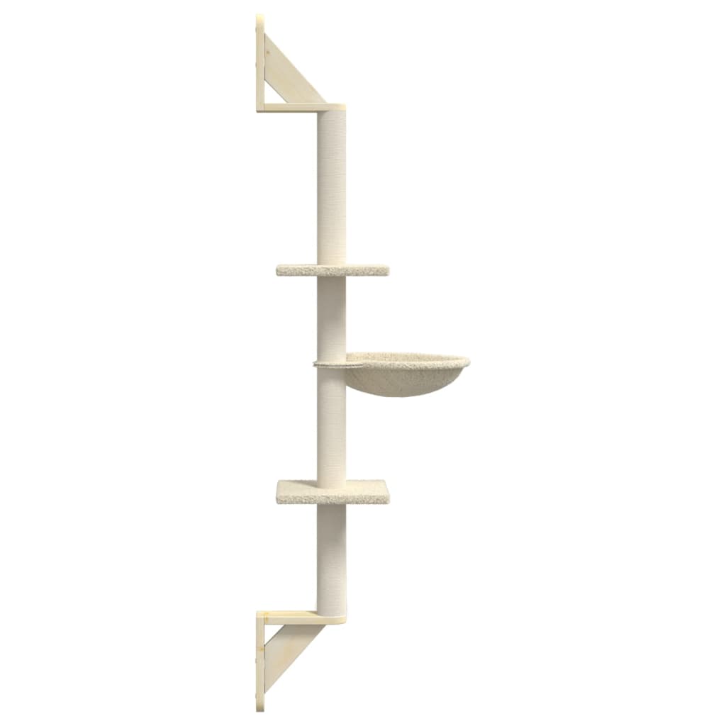 Kratzbaum mit Kratzsäule Wandmontage Creme 142,5 cm