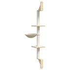 Kratzbaum mit Kratzsäule Wandmontage Creme 142,5 cm