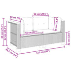 Garten-Ecksofas mit Kissen 2 Stk. Grau Poly Rattan