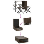 5-tlg. Garten-Essgruppe Klappbar Braun Poly Rattan