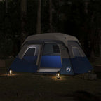 Familienzelt mit LED 6 Personen Hellblau Quick Release