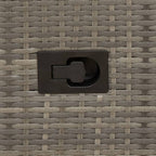 Gartensessel Verstellbar mit Kissen Grau Poly Rattan