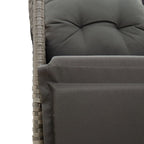 3-tlg. Bistro-Set mit Kissen Grau Poly Rattan