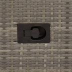 Gartensofa Verstellbar 2-Sitzer mit Tisch Grau Poly Rattan