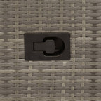 Gartensofa Verstellbar 2-Sitzer mit Tisch Grau Poly Rattan