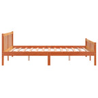 Massivholzbett ohne Matratze Wachsbraun 150x200 cm Kiefernholz