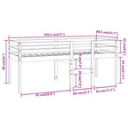 Hochbett Wachsbraun 75x190 cm Massivholz Kiefer