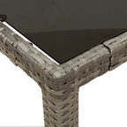 7-tlg. Garten-Essgruppe mit Kissen Grau Poly Rattan
