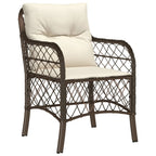 9-tlg. Garten-Essgruppe mit Kissen Braun Poly Rattan