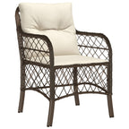 7-tlg. Garten-Essgruppe mit Kissen Braun Poly Rattan