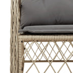 5-tlg. Garten-Essgruppe mit Kissen Beigemischung Poly Rattan