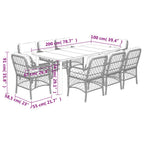9-tlg. Garten-Essgruppe mit Kissen Beigemischung Poly Rattan