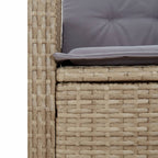 9-tlg. Garten-Essgruppe mit Kissen Beigemischung Poly Rattan