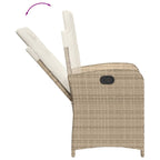 7-tlg. Garten-Essgruppe mit Kissen Beigemischung Poly Rattan