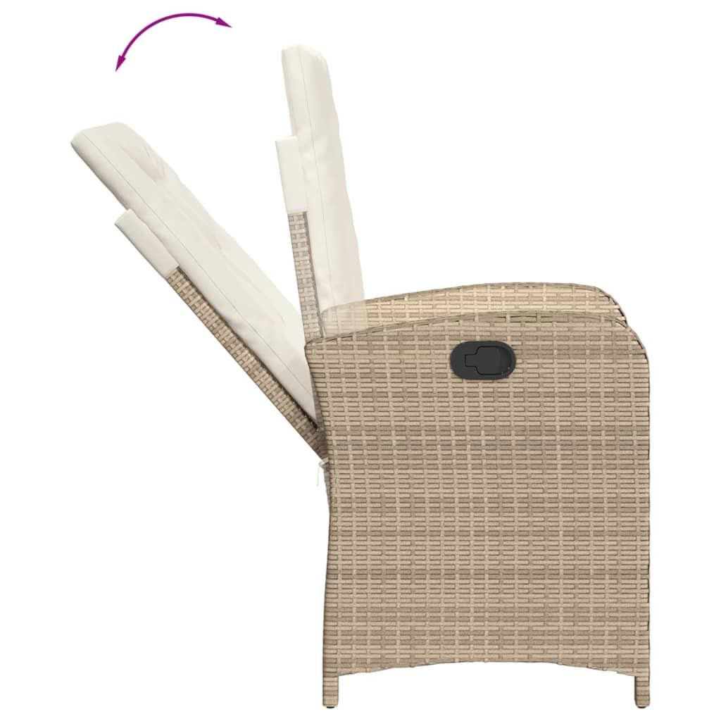 7-tlg. Garten-Essgruppe mit Kissen Beigemischung Poly Rattan