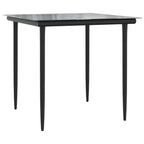 5-tlg. Garten-Essgruppe mit Kissen Schwarz Poly Rattan