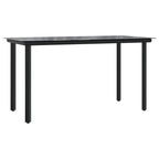 5-tlg. Garten-Essgruppe mit Kissen Grau Poly Rattan