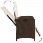 9-tlg. Garten-Essgruppe mit Kissen Braun Poly Rattan