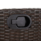 5-tlg. Garten-Essgruppe mit Kissen Braun Poly Rattan