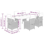 7-tlg. Garten-Essgruppe mit Kissen Beige Poly Rattan