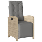 5-tlg. Garten-Essgruppe mit Kissen Beige Poly Rattan