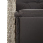 5-tlg. Garten-Essgruppe mit Kissen Hellgrau Poly Rattan