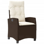 5-tlg. Garten-Essgruppe mit Kissen Braun Poly Rattan