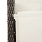 3-tlg. Garten-Essgruppe mit Kissen Braun Poly Rattan