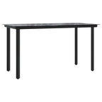 5-tlg. Garten-Essgruppe mit Kissen Grau Poly Rattan
