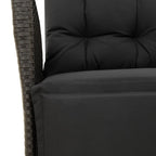 5-tlg. Garten-Essgruppe mit Kissen Schwarz Poly Rattan
