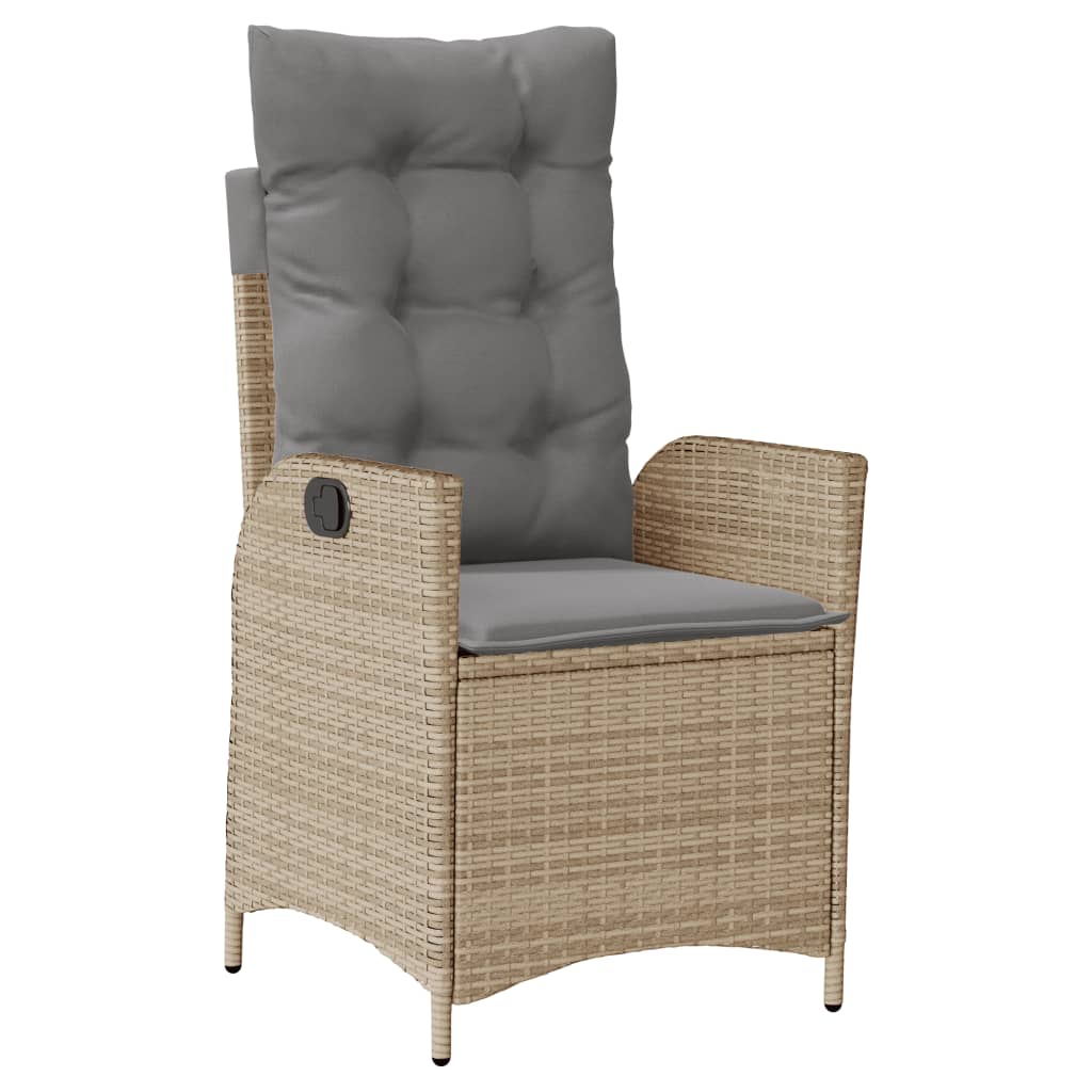 9-tlg. Garten-Essgruppe mit Kissen Beige Poly Rattan