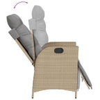 9-tlg. Garten-Essgruppe mit Kissen Beige Poly Rattan