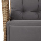 9-tlg. Garten-Essgruppe mit Kissen Beige Poly Rattan