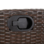 3-tlg. Garten-Essgruppe mit Kissen Braun Poly Rattan