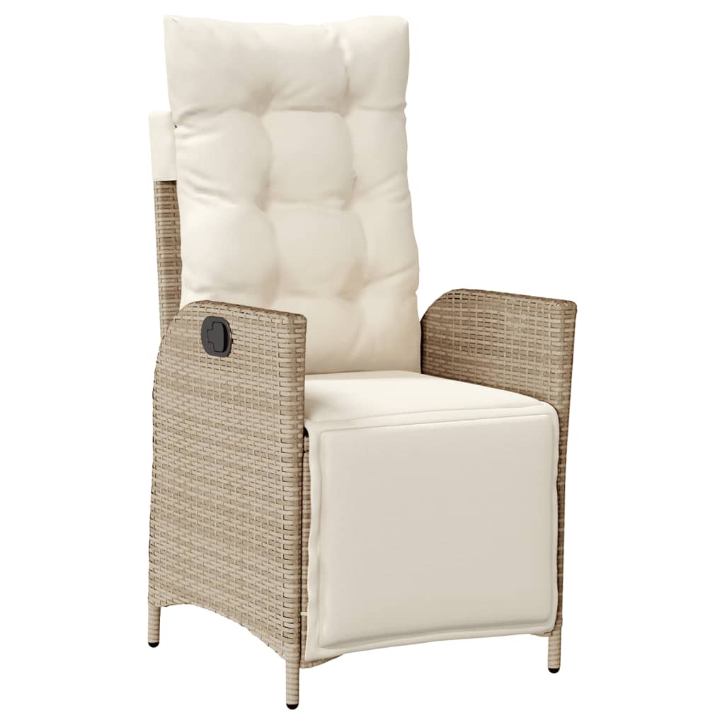 5-tlg. Garten-Essgruppe mit Kissen Beige Poly Rattan