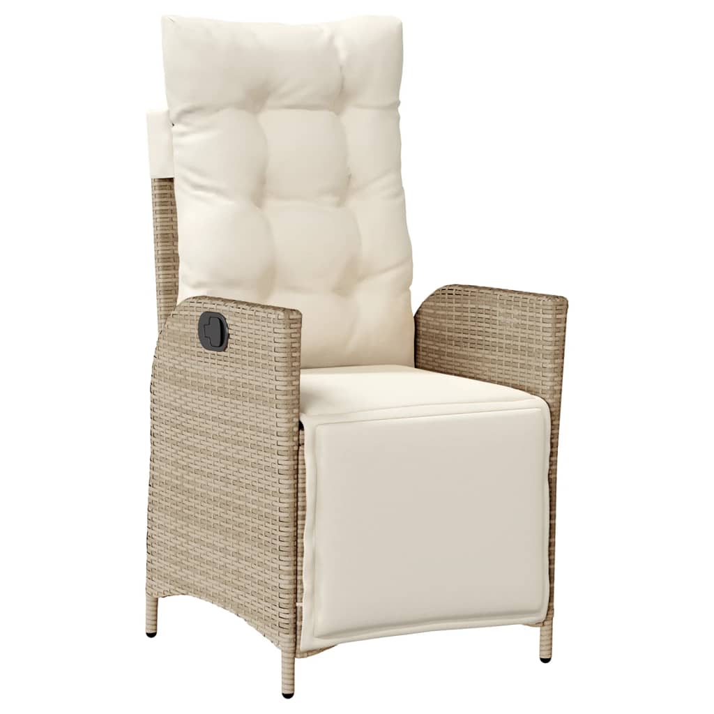 5-tlg. Garten-Essgruppe mit Kissen Beige Poly Rattan