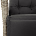 5-tlg. Garten-Essgruppe mit Kissen Hellgrau Poly Rattan