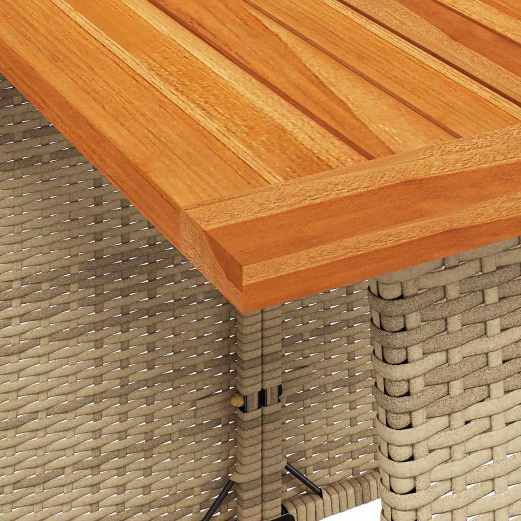 6-tlg. Garten-Sofagarnitur mit Kissen L-Form Beige Poly Rattan