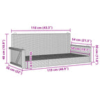 Hängebank Beige 119x56x48 cm Poly Rattan