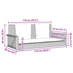 Hängebank mit Kissen Beige 119x56x48 cm Poly Rattan