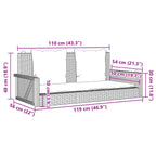 Schaukelbank mit Kissen Grau 119x56x48 cm Poly Rattan